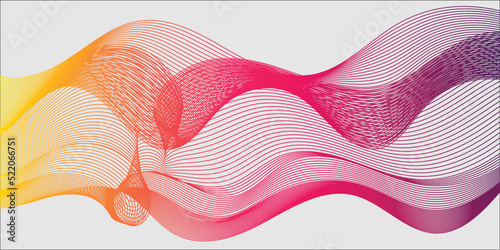 Abstract modern colorful wavy stylized line background .blending gradient colors It used for Web, Mobile Applications, Desktop background, Wallpaper, Business banner, poster.Using blend tool.