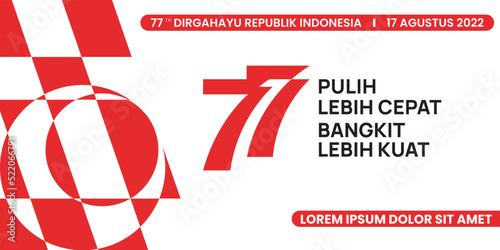 17 Agustus 77 th Indonesian Independence Day Banner Template