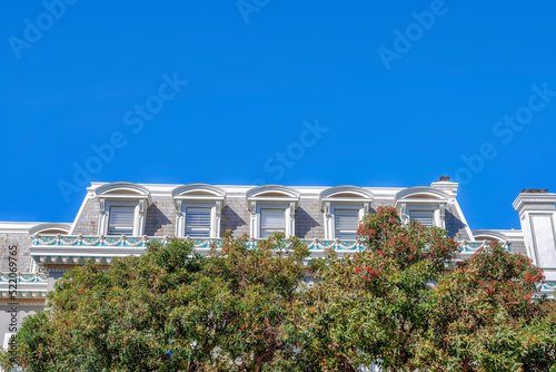 Wallpaper Mural Decorative railings at the front of dormer windows against the sky at San Francisco, California Torontodigital.ca