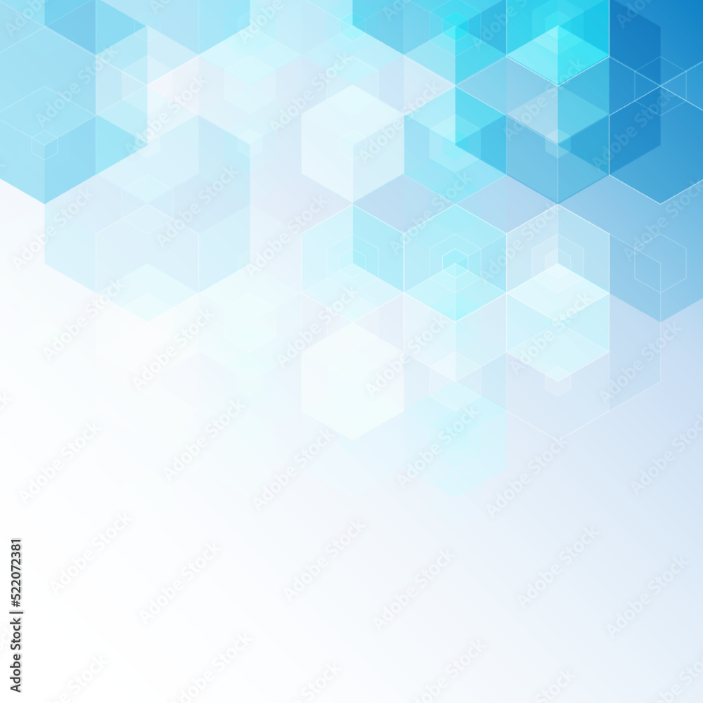 Geometric blue background from transparent hexagons and triangles. Abstract vector background Geometric blue background from transparent hexagons and triangles. Abstract vector background