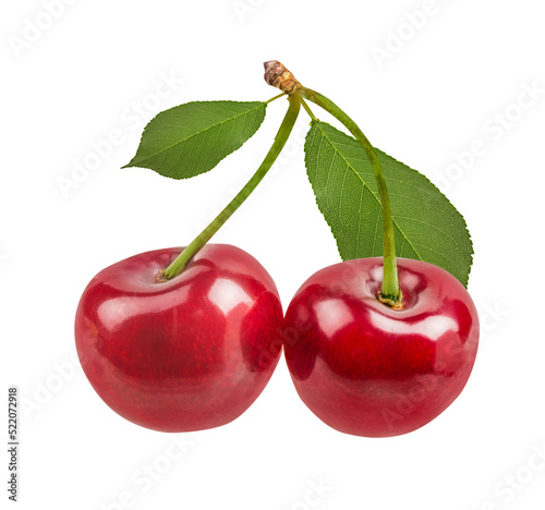 Cherry isolated on white background with clipping path