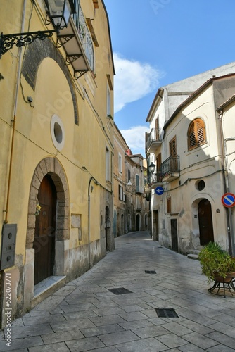 A narrow street in Sant Agata de  Goti  a medieval village in the province of Benevento in Campania  Italy.