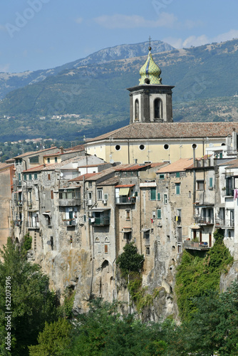 Panoramic view of Sant'Agata de 'Goti, a medieval village in the province of Avellino in Campania, Italy.