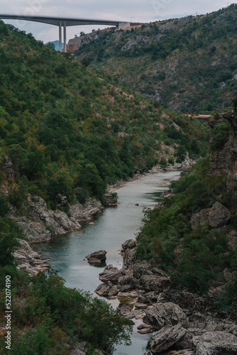 valley of the mountain river Moraca in Montenegro