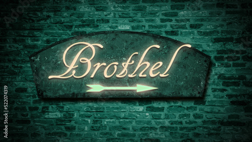 Street Sign to Brothel photo