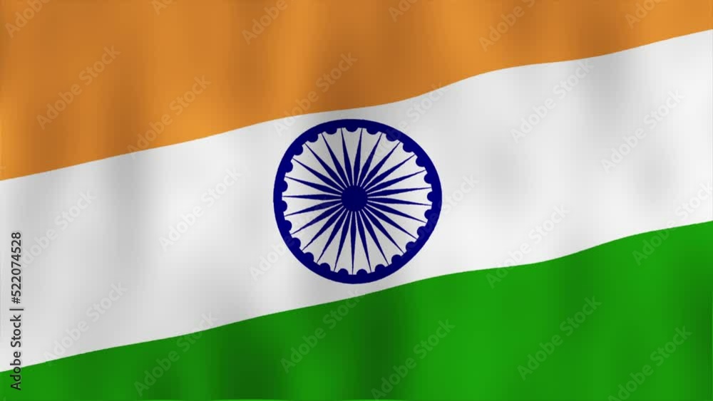 India flag video wave animation. 4K footage