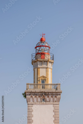 Red lighthouse on a summer day