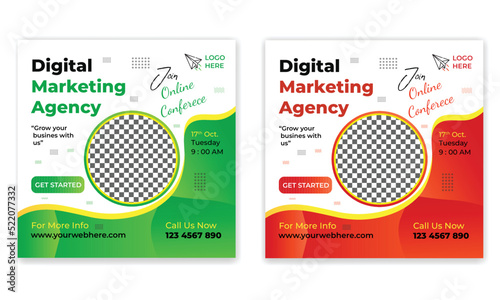 digital marketing agency online conference instagram banner post template