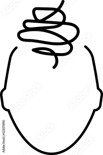 Stress, depression black line silhouette icon isolated on white. Nervous breakdown, heaviness, neurasthenia pictograms collection. Frustration. headache vector.