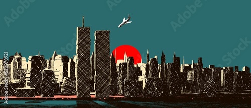 Photography Made with Blender, 11 september illustration palace New York drawing hand drawn