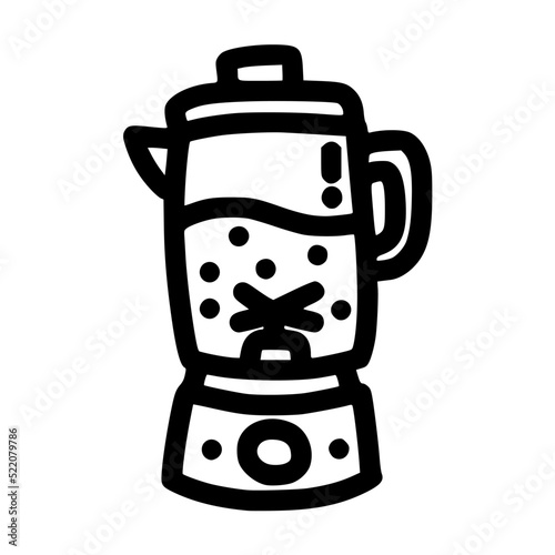 simple blender lineart vector illustration icon with doodle hand drawn style for coffee shop and business
