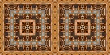 Brown safari animal print patchwork seamless border pattern. Natural quilt clash damask style in brown printed fabric ribbon trim. Modern tribal abstract. Africa inspired edging background.