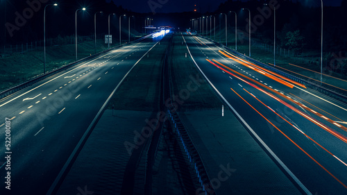 lights of cars with night. long exposure