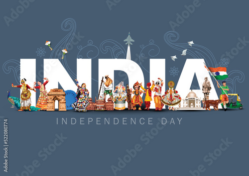 happy independence day India greetings. vector illustration design.