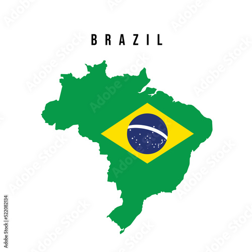  Brazil silhouette map, continent vector illustration