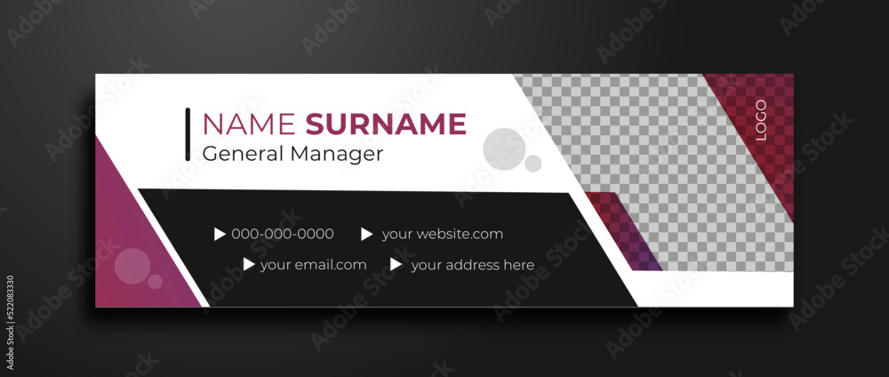 email signature template or social media cover or LinkedIn banner for modern business layout