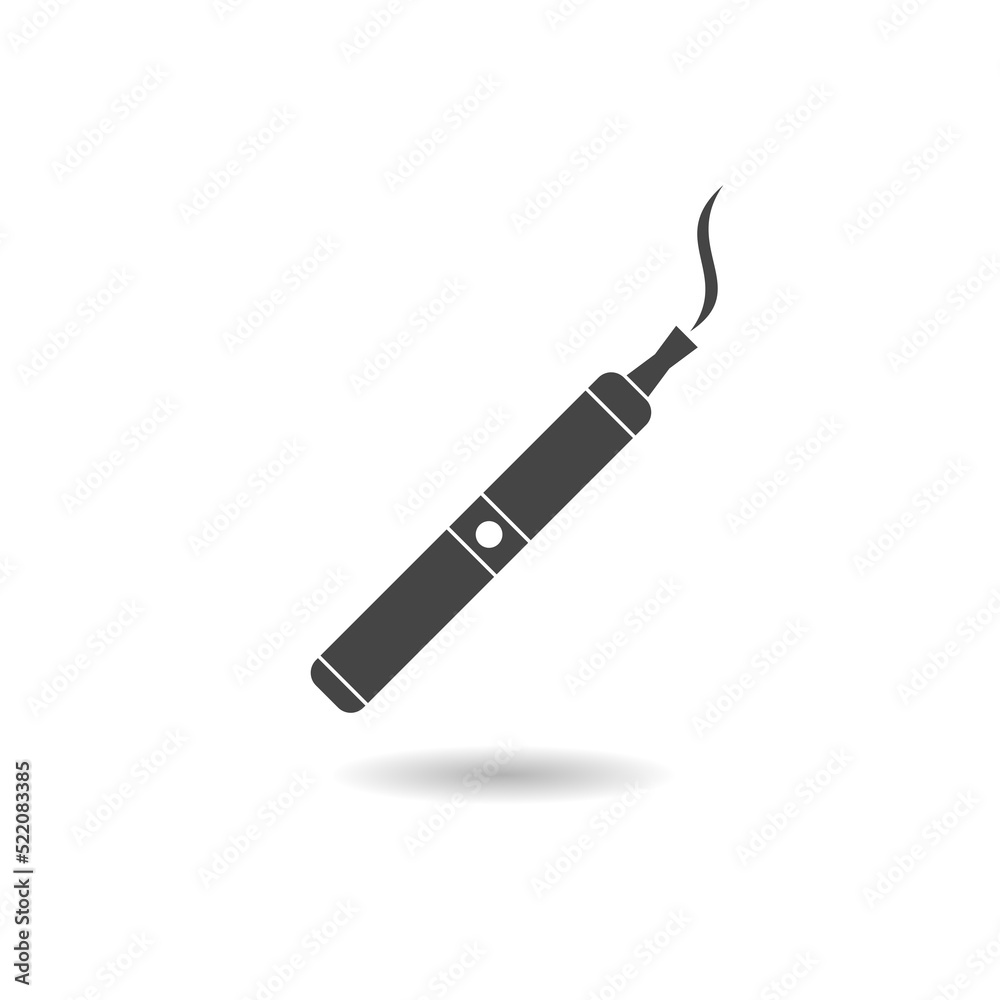 Electric Smoke Device Black Silhouette Icon with shadow Electric Smoke Device Black Silhouette Icon with shadow