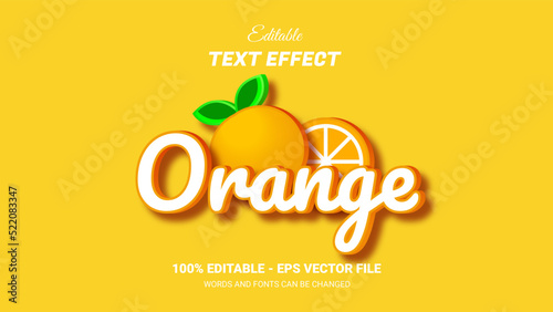 orange 3d editable text effect
