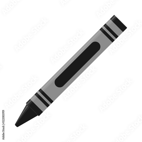 Education and Work - School and Office Supply - Black and Gray Crayon Isolated on White Background
