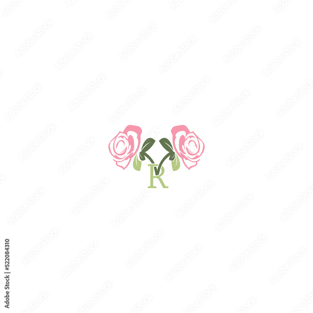 Obraz premium rose logo flower vector icon illustration 