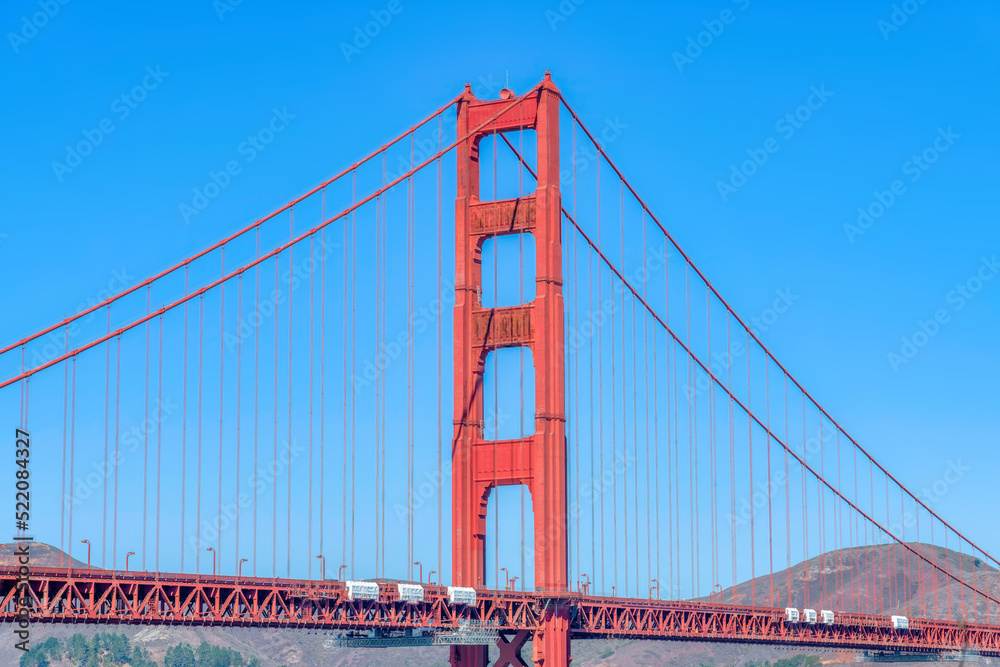 Golden Gate Bridge tower at San Francisco, California