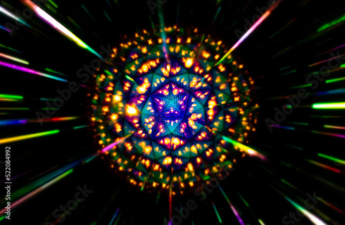 Abstract kaleidoscope background. Beautiful multicolor kaleidoscope texture in circular pattern.