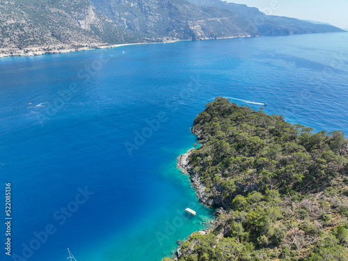 Butterfly Valley fethiye mugla. Aerial view of butterfly valley.