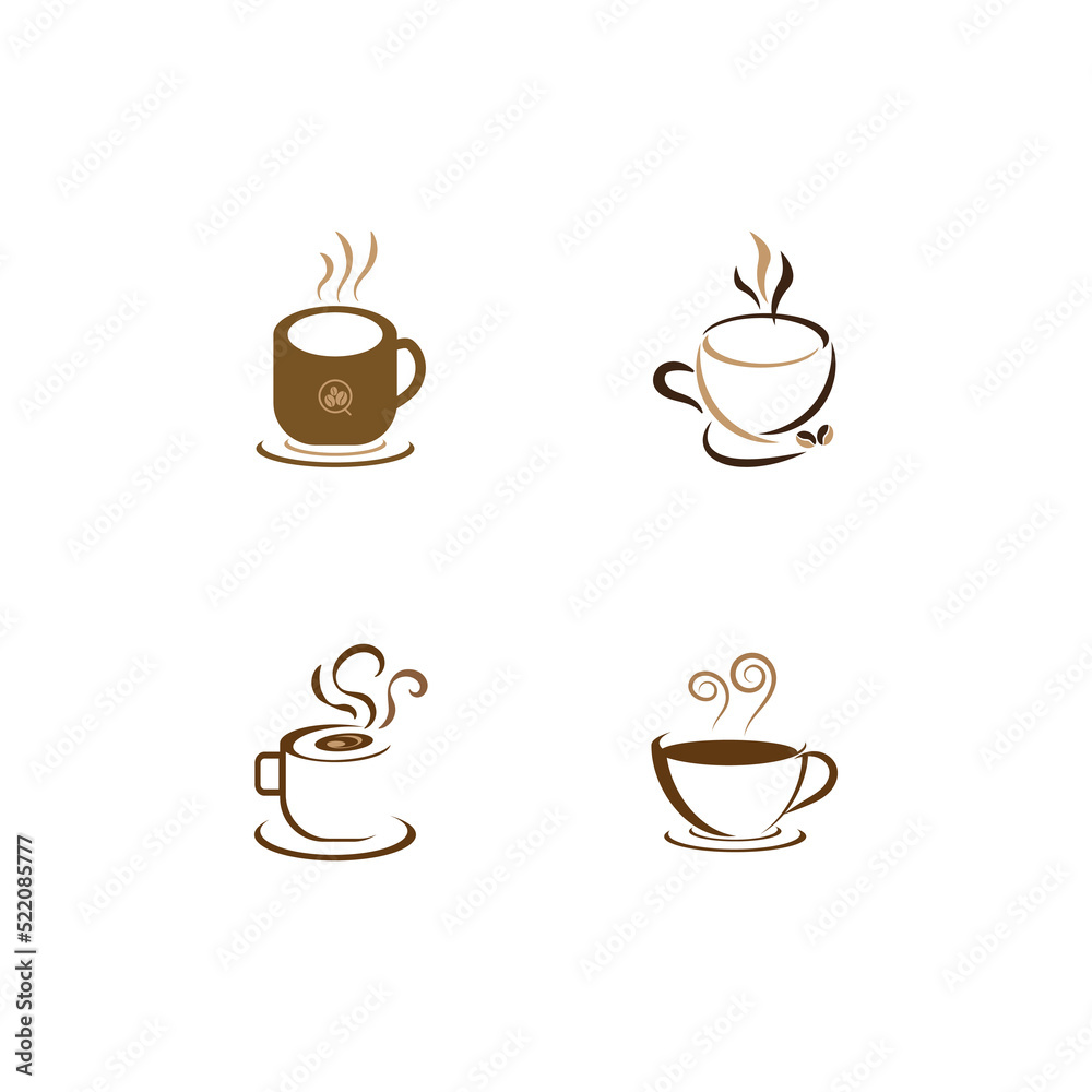 coffee cup logo with vector style template coffee cup logo with vector style template