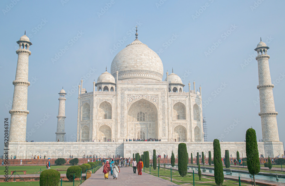 Agra, Uttar Pradesh, India - November 26th, 2015 - The Taj Mahal