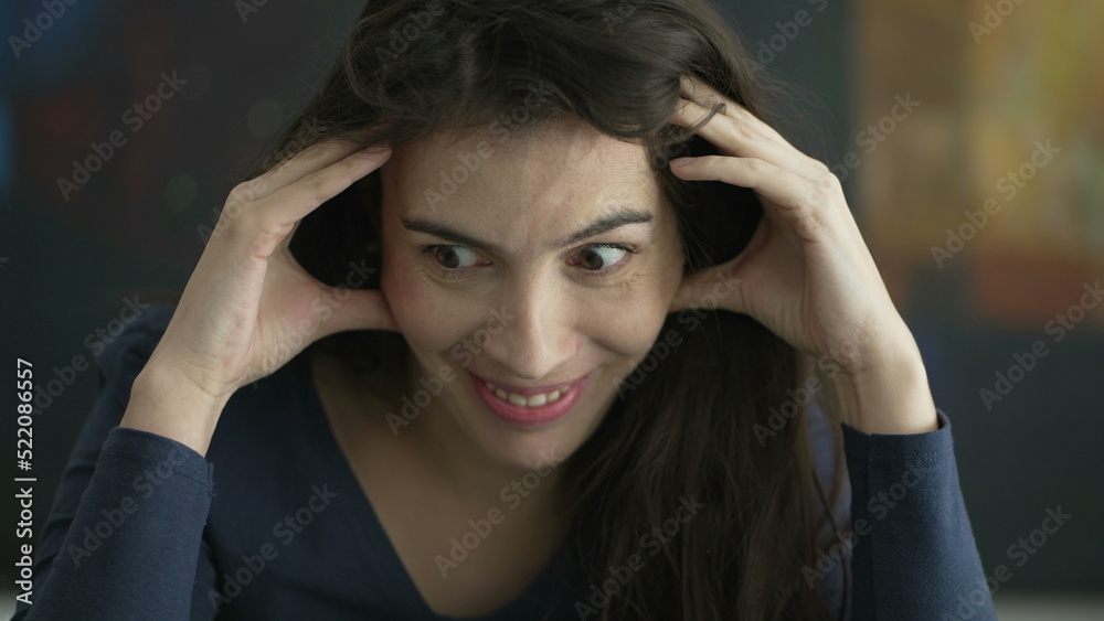Excited young woman feeling unbelief to news. Happy girl Excited young woman feeling unbelief to news. Happy girl