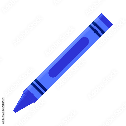 Education and Work - School and Office Supply - Indigo and Blue Crayon Isolated on White Background