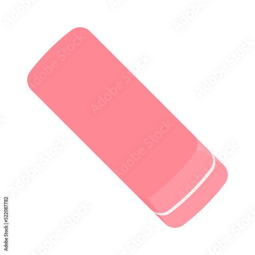 Pink and White Eraser Isolated on White Background