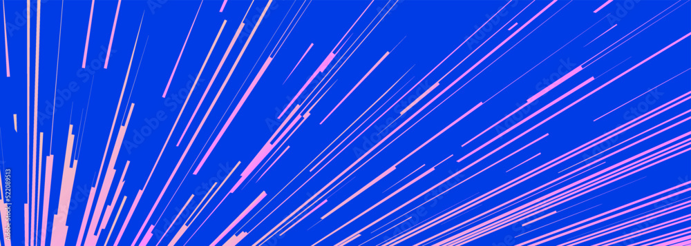 Obraz premium Comic book speed lines pink stripe and radial effect style for manga speed frame, superhero action, explosion background. Motion line effect, pop art. Vector 10 eps