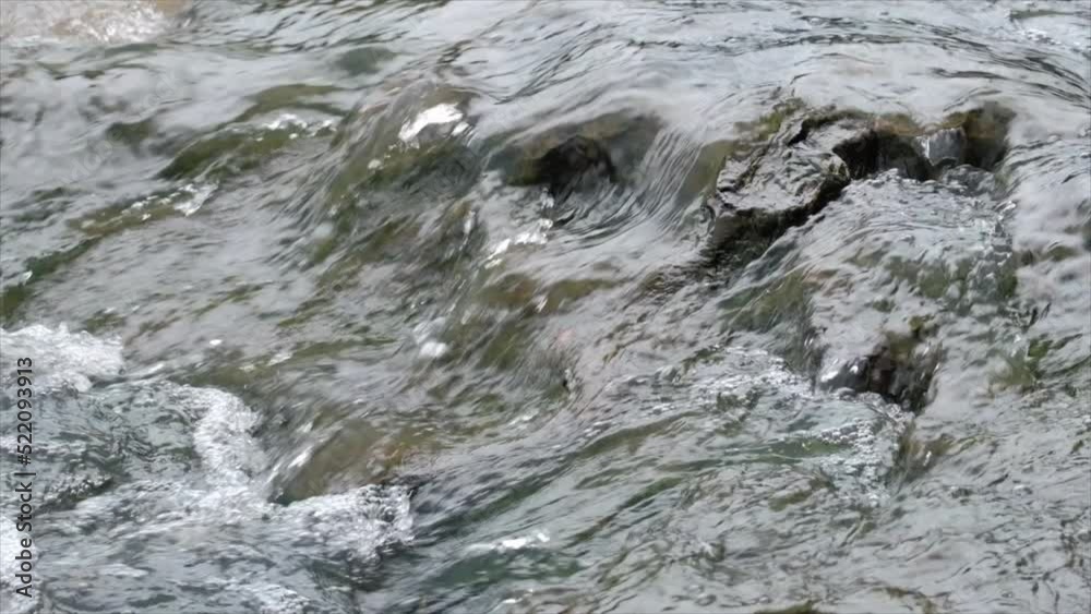 Slow motion video of the water flowing through the rocks. Slow motion video of the water flowing through the rocks.