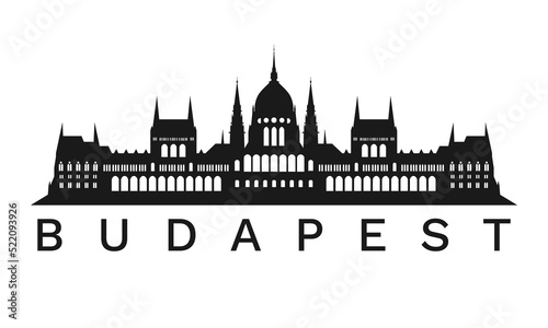 Budapest parliament silhouette. Vector illustration