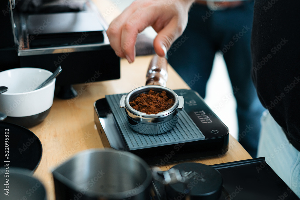 Coffee machine. preparing coffee.