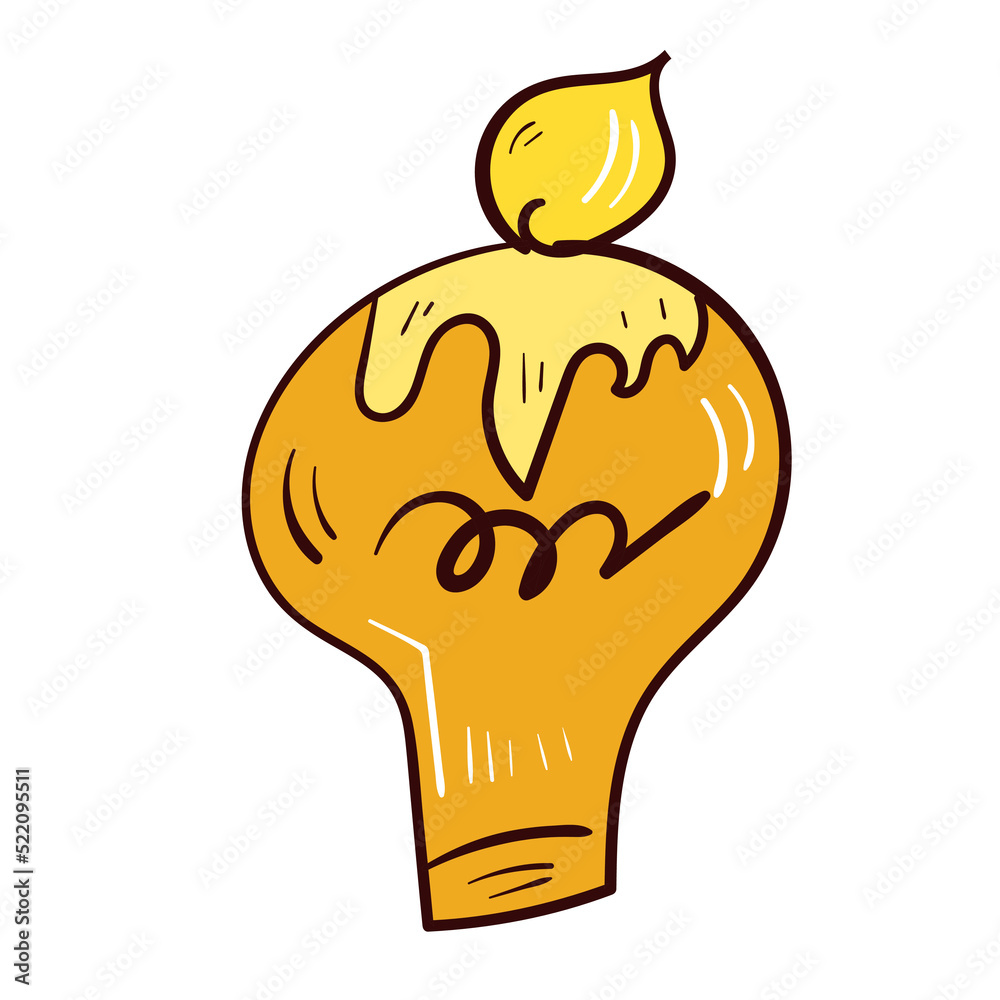 Colourful lamp candle with fire. Wax light. Vector icon on white background. Colourful lamp candle with fire. Wax light. Vector icon on white background.
