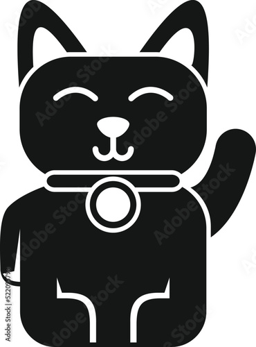 Maneki lucky cat icon simple vector. Japan fortune