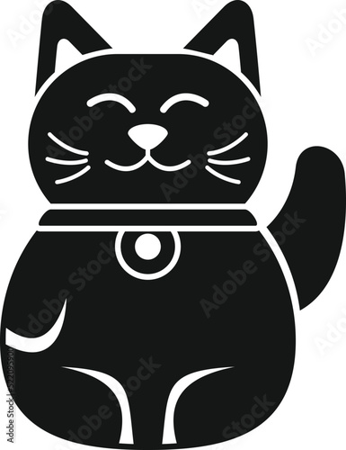 Japanese lucky cat icon simple vector. Japan neko