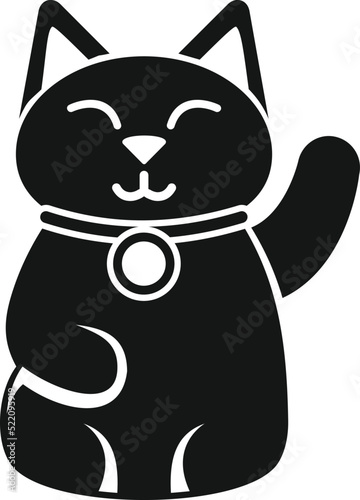 Japan lucky cat icon simple vector. Neko maneki