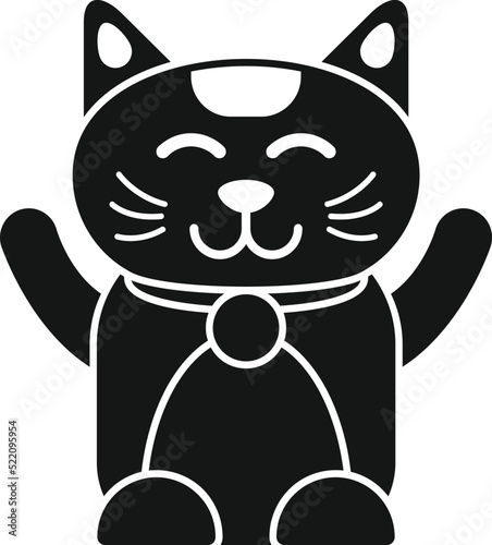 Chinese lucky cat icon simple vector. Maneki japan