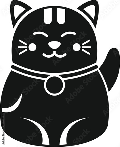 Money lucky cat icon simple vector. Neko maneki