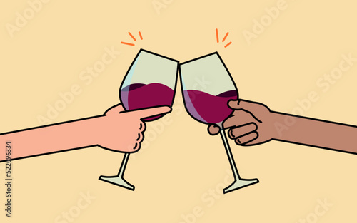 brindis con copas de vino