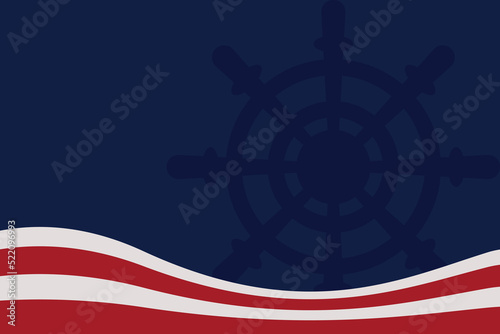Columbus Day Background with Copy Space and Silhouette Steer Wheel. You can place text or content on the background.