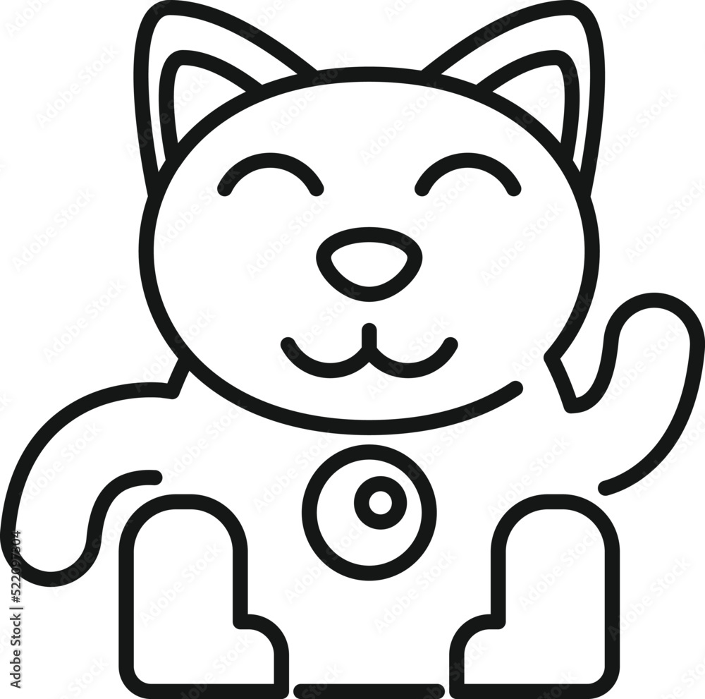 Japanese lucky cat icon outline vector. Japan neko Japanese lucky cat icon outline vector. Japan neko