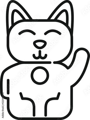 Japan lucky cat icon outline vector. Neko maneki