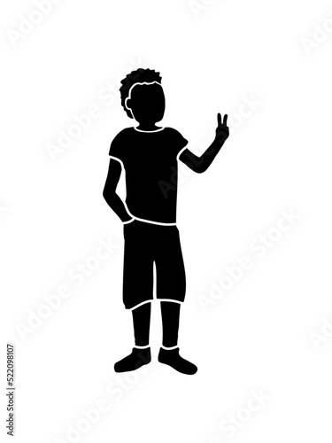 Peace Zeichen Jungendlicher Silhouette 
