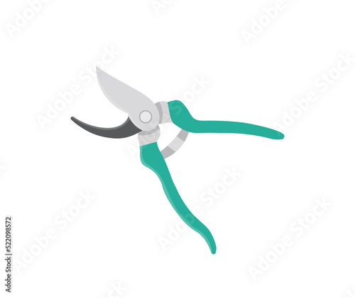 Garden shears for pruning branches, flowers and shrubs logo design. Secateurs glyph, Seasonal garden work. Spring pruning vector design and illustration.