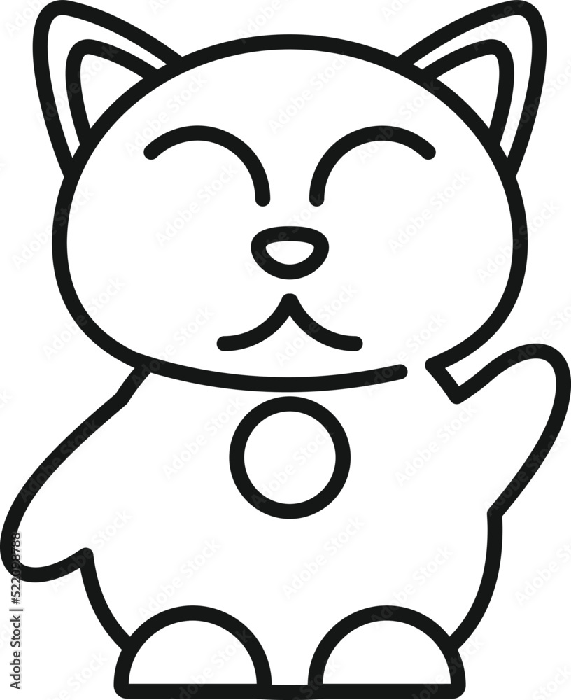 Luck cat icon outline vector. Maneki japan Luck cat icon outline vector. Maneki japan