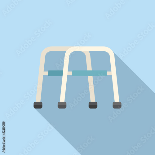 Patient walker icon flat vector. Therapist massage